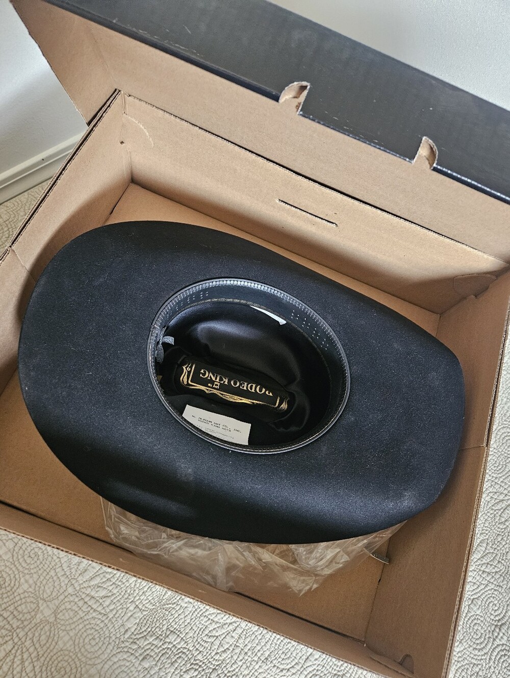 Rodeo King Men's Black Felt Western Hat Size 7-1/8, 7x - Picture 5 of 6